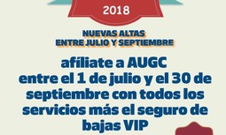 AUGC lanza su campaña de afiliación de verano, con alta y seguro de bajas VIP por solo 40 euros