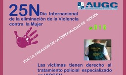 Ante el Día de la Eliminación de la Violencia contra la Mujer, AUGC vuelve a pedir la regulación como especialidad de las Unidades de VIOGEN