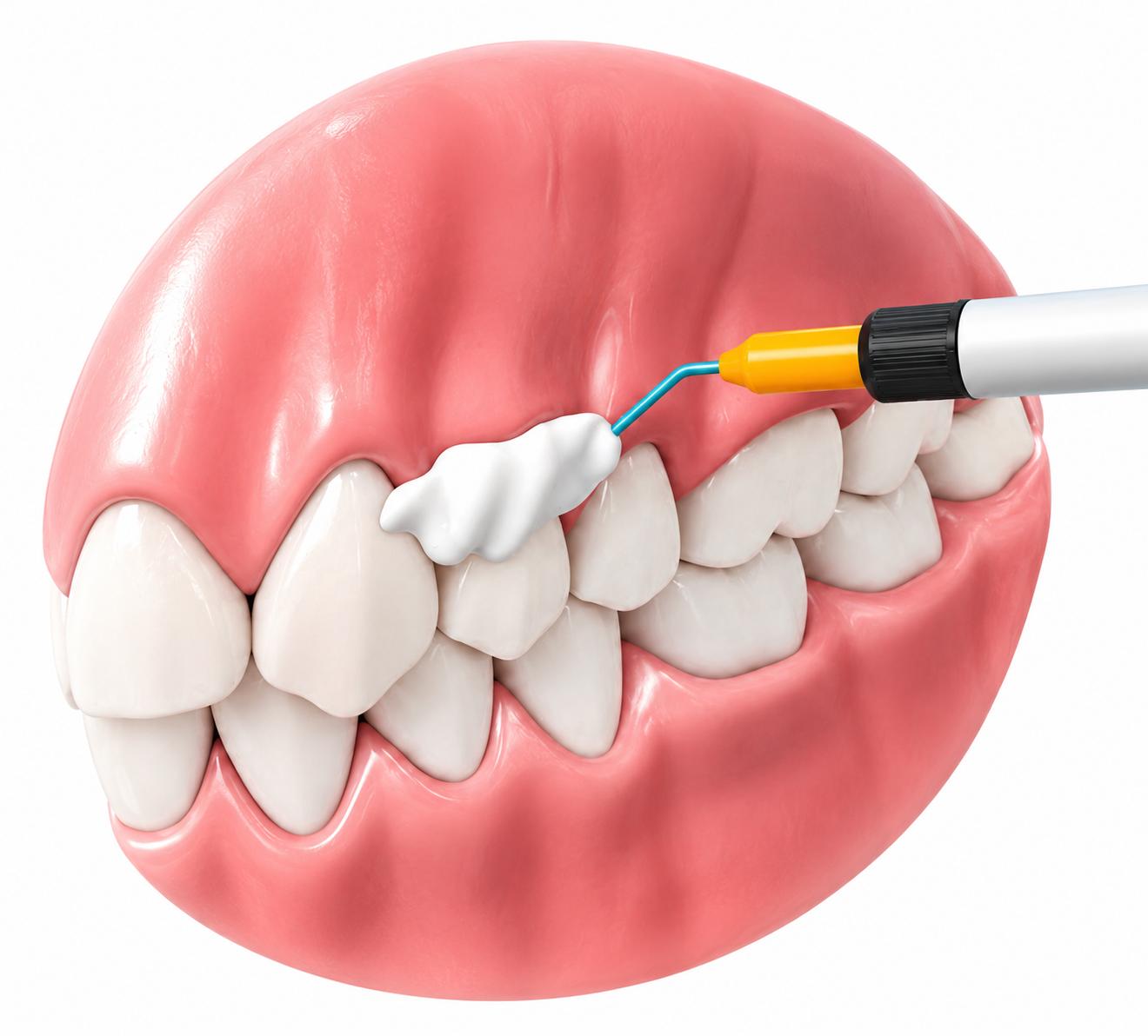 Applicazione professionale di PerioCream sulla gengiva