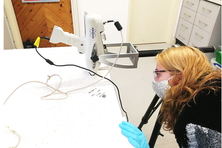 Natasha Waddell in the science lab at West Dean College