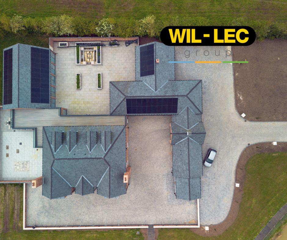 Top down view of the 28kWh solar panel installation