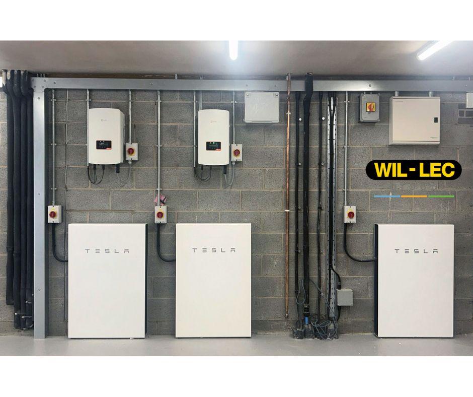 inside the luxurious Lincolnshire new build showing Solis inverters and Tesla Powerwall 2 battery storage.