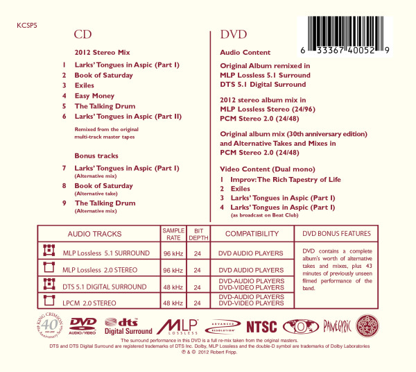 洋楽 Lark's Tongues In Aspic 40th Anniversary 416TVCWfCOL.jpg_BO30,255,255,