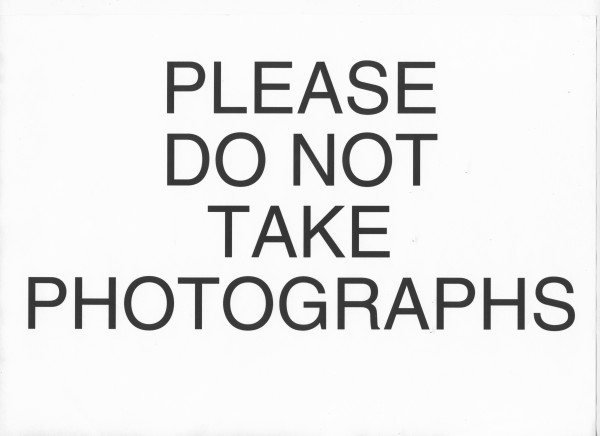 No photography sign