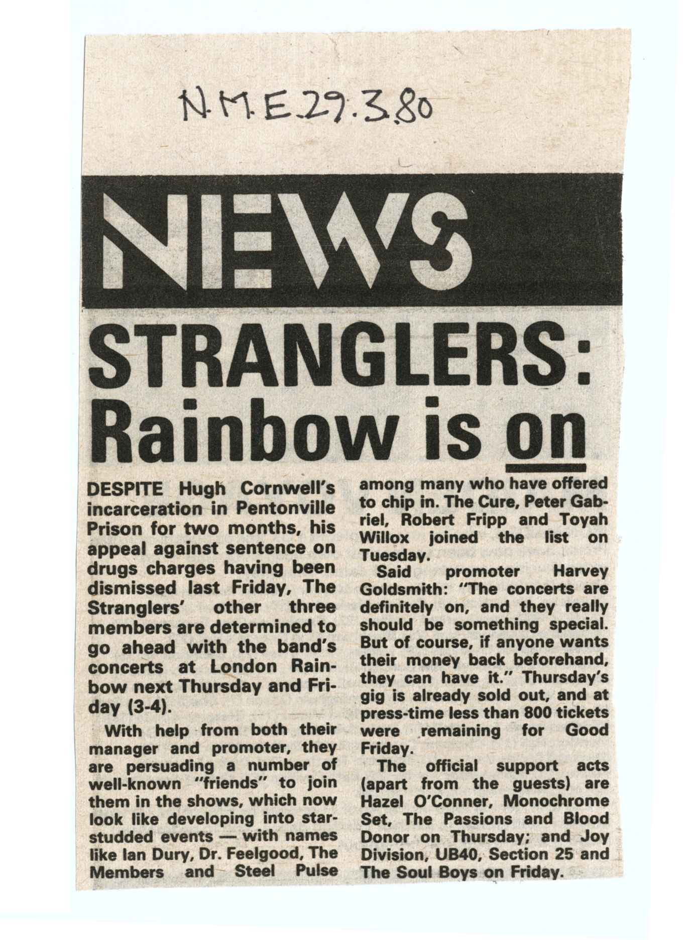 RF&Stranglers_NME.jpg Stranglers concert in NME