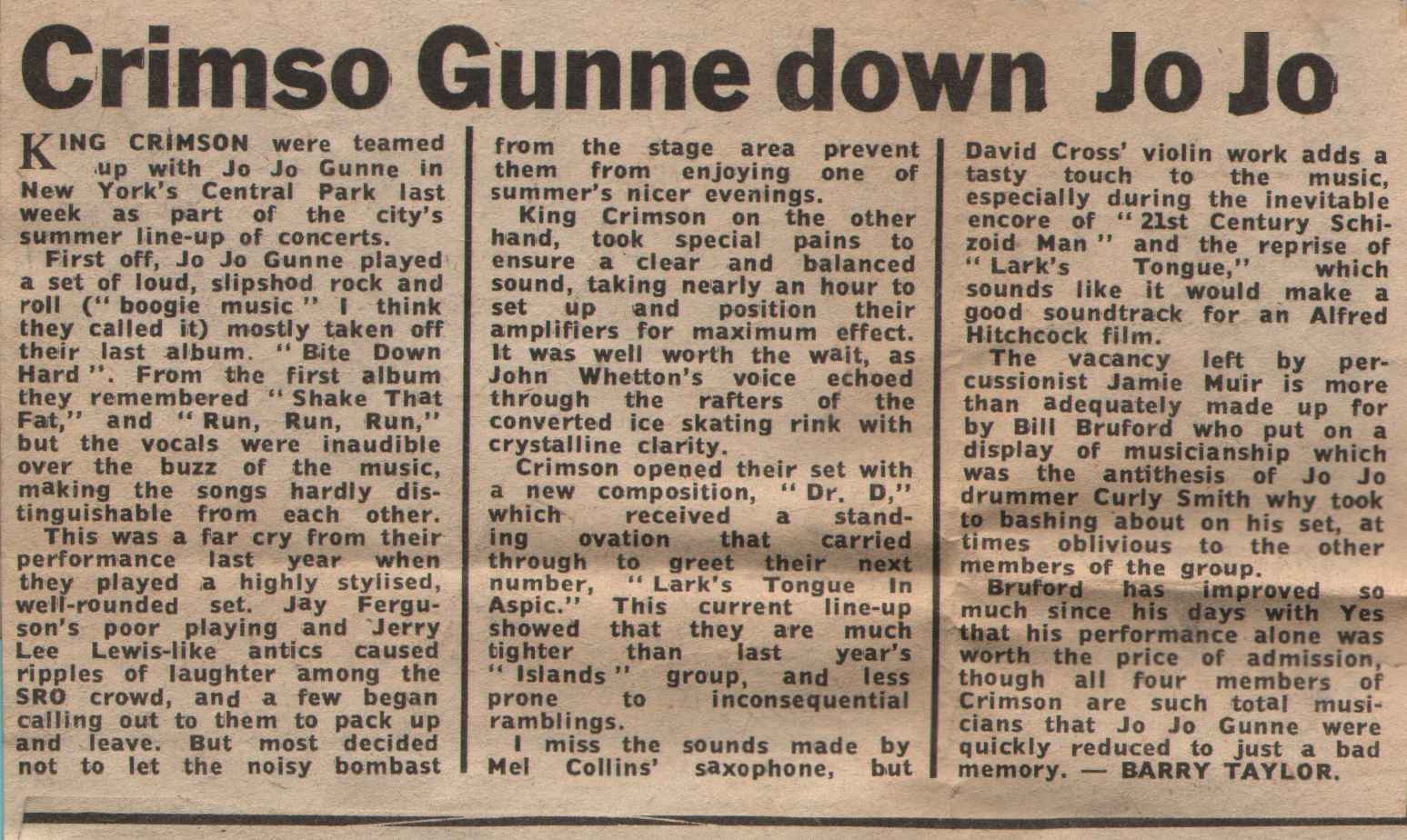 Review of 1973 concert.