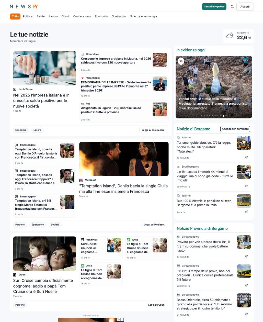 NewsFY homepage preview