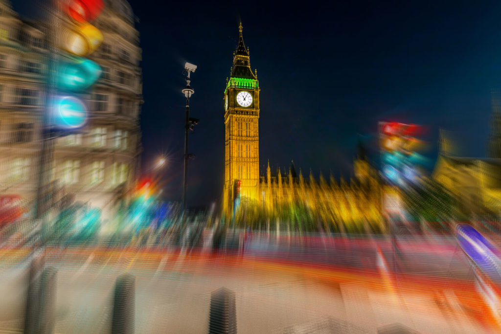 Photo of a blurry parliament London