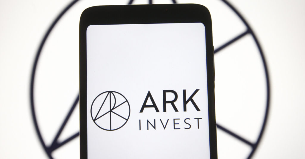 Ark Invest logo on a phone screen