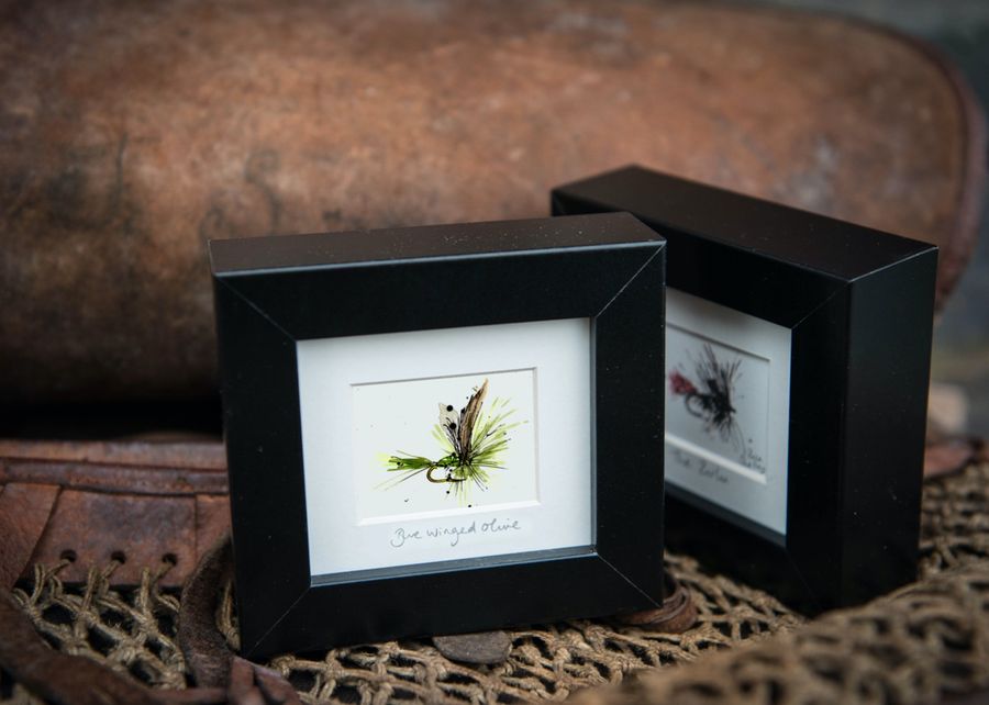 Blue Winged Olive and The Zulu fishing fly frames