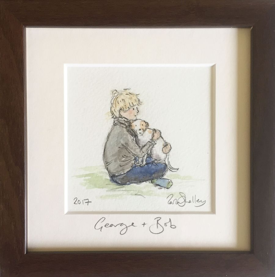 Pencil portrait of George and Bob