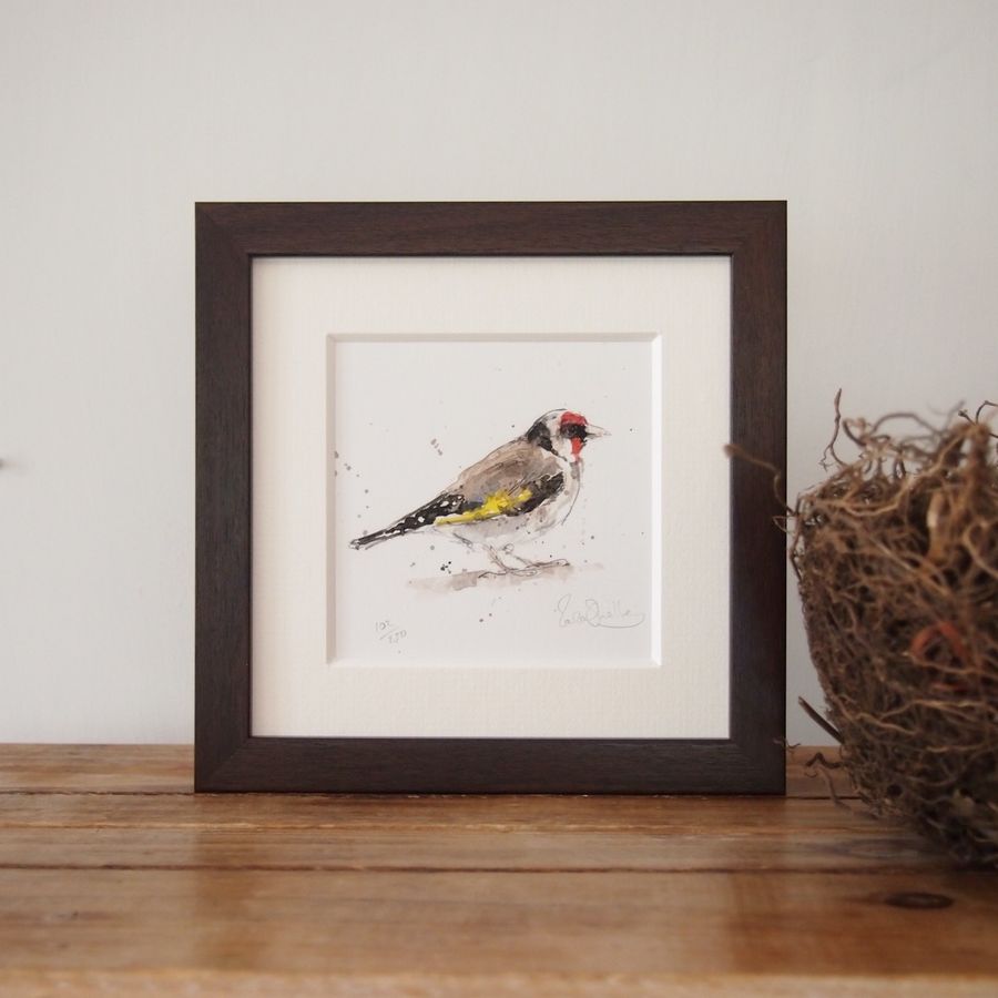 Ink and watercolour goldfinch