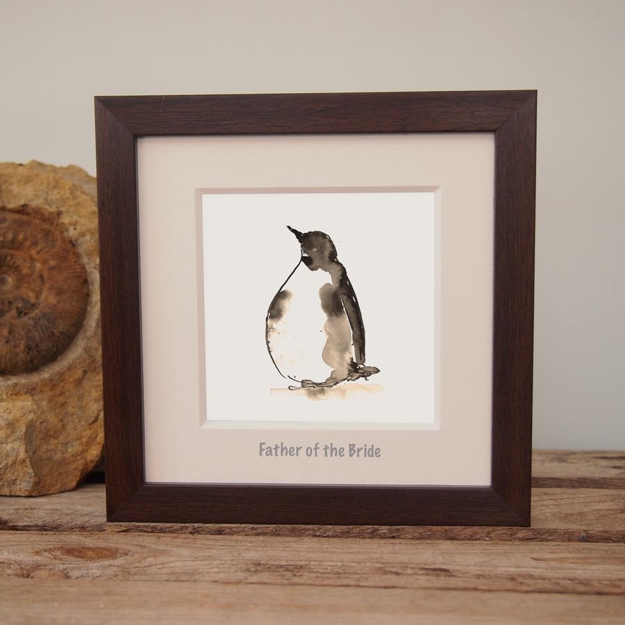 Ink penguin drawing: Father of the Bride