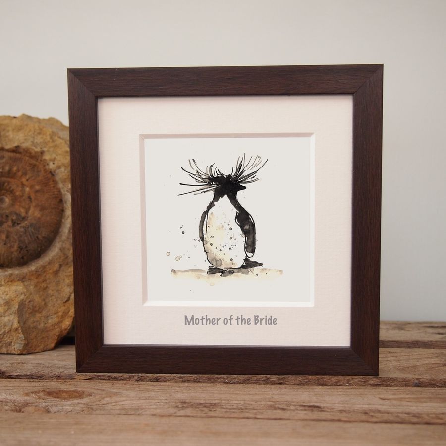 Ink penguin drawing: Mother of the Bride