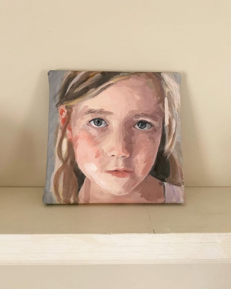 Oil portrait sketch in progress